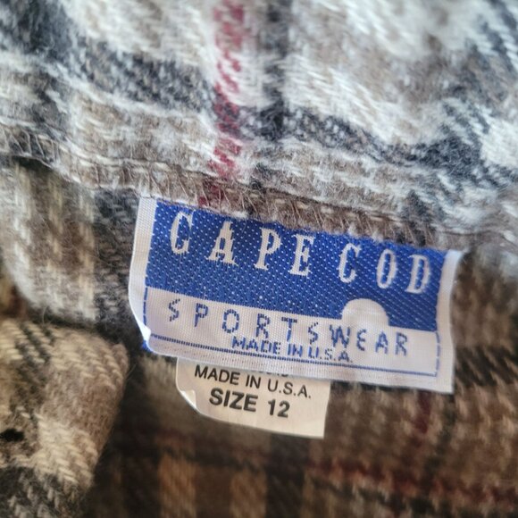 Vintage Cape Cod Sportswear Plaid Wool Skirt Size 12 Made In USA - Picture 5 of 6